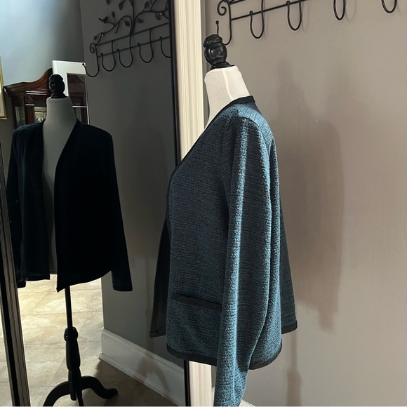 NWT-Kim & Co~Textured Jacket~Size XL~ Relaxed Fit~Teal & Black - Picture 4 of 8